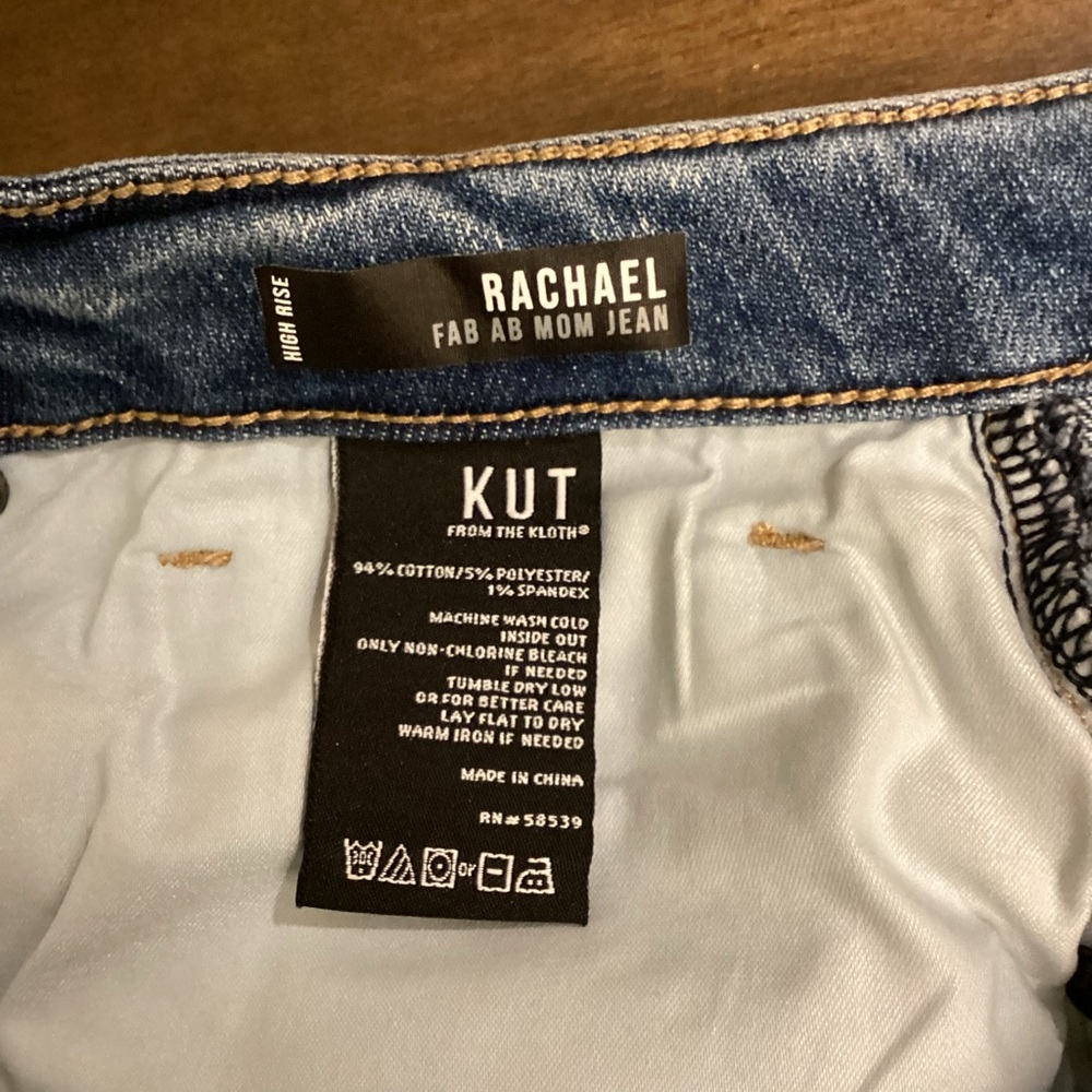 Kut From The Kloth 22W Rachael Fab Ab Mom Jeans High Rise Frayed Hems Stretch - Picture 10 of 12